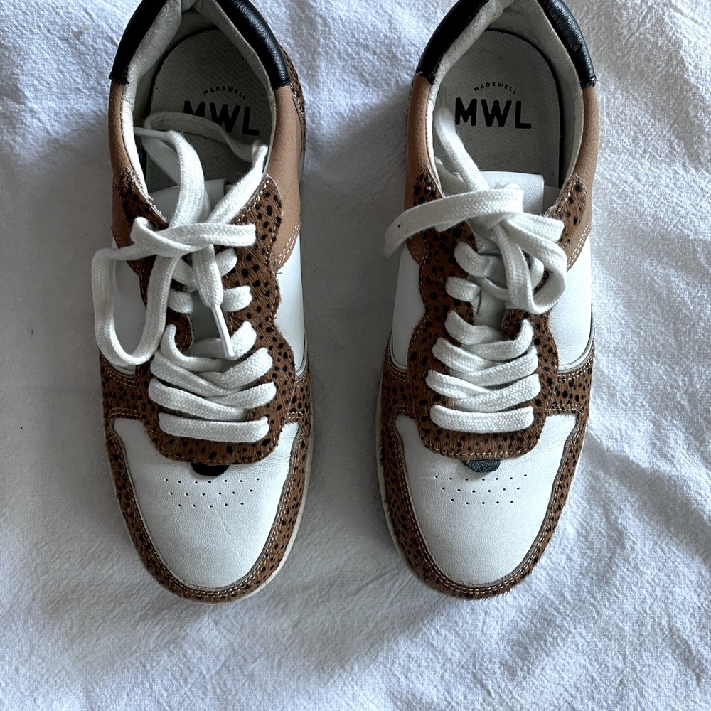 Madewell Leather and Fur Sneakers